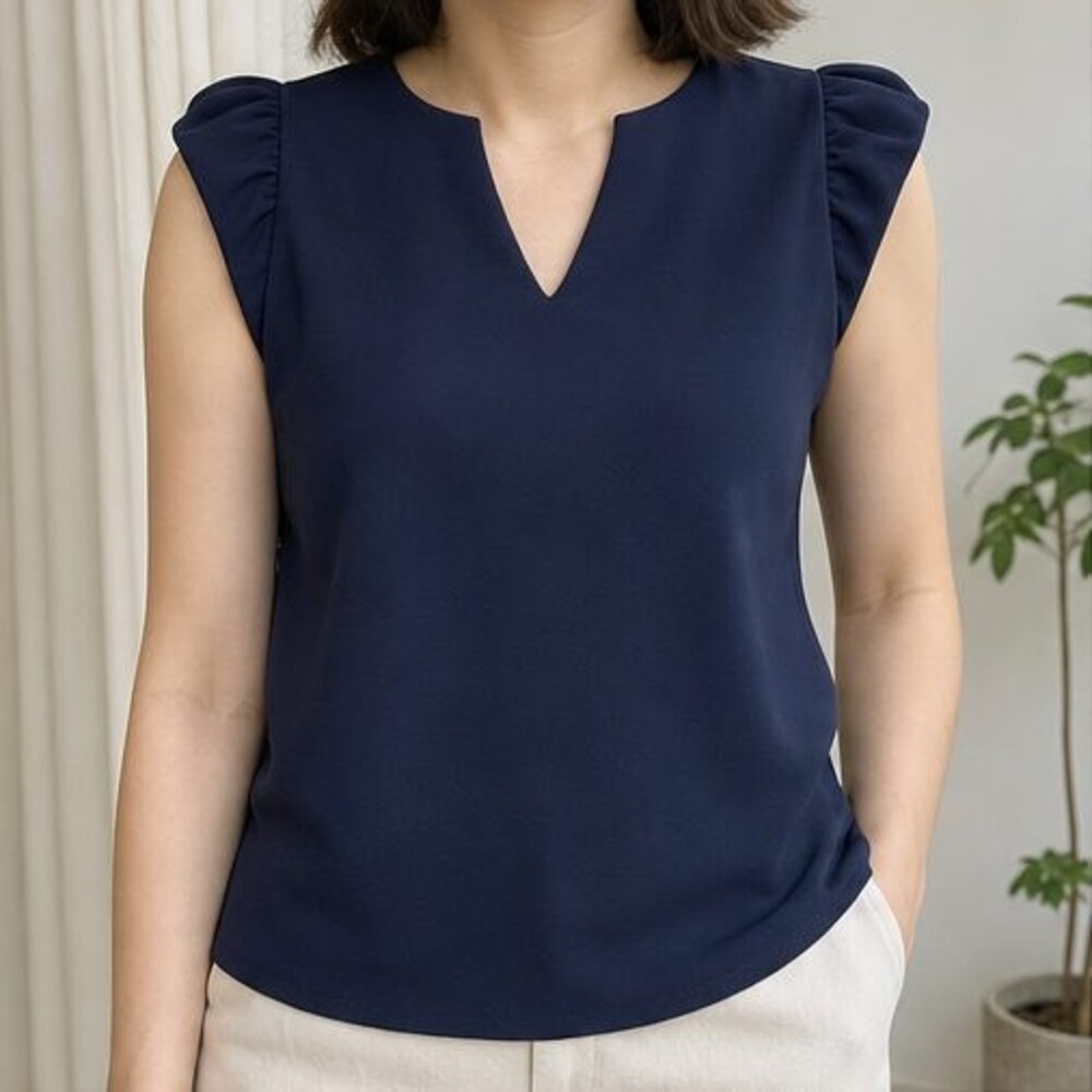 Navy Tunic Blouse - Picture 2 of 6